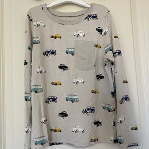 Kyte BABY Long Sleeve Shirt vintage Car Print - Gray